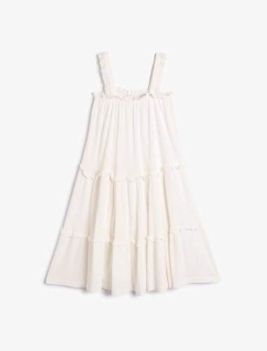 Koton Girls Midi Dress Strappy Tiered Textured Relax Cut von Koton