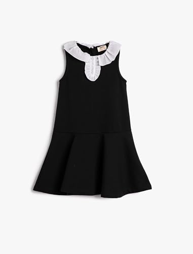 Koton Girls Mini Dress Sleeveless Peter Pan Neck Color Contrast Button Detail Cotton von Koton