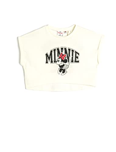 Koton Girls Minnie Mouse Crop T-Shirt Licenced Short Sleeve Crew Neck Cotton von Koton