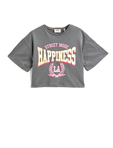 Koton Girls Oversized T-Shirt Printed Short Sleeve Crew Neck von Koton
