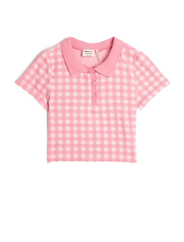 Koton Girls Polo T-Shirt Crop Short Sleeve Button Detail Slim Fit Cut von Koton