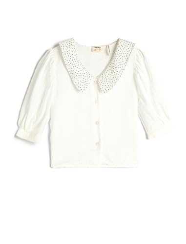 Koton Girls Shirt Peter Pan Neck Polka-Dot Detail Half Sleeve Viscose Fabric von Koton