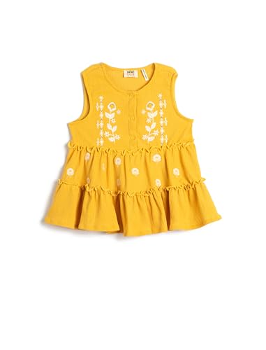 Koton Girls Sleeveless T-Shirt Flower Embroidered Ruffle Relax Cut von Koton