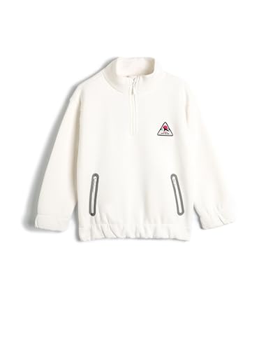 Koton Girls Sweatshirt Ski Themed High Neck Half Zipper Long Sleeve von Koton