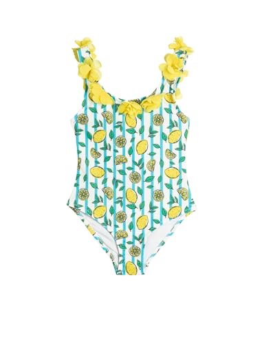 Koton Girls Swimsuit Applique Detail Lemon Printed Thick Strappy von Koton