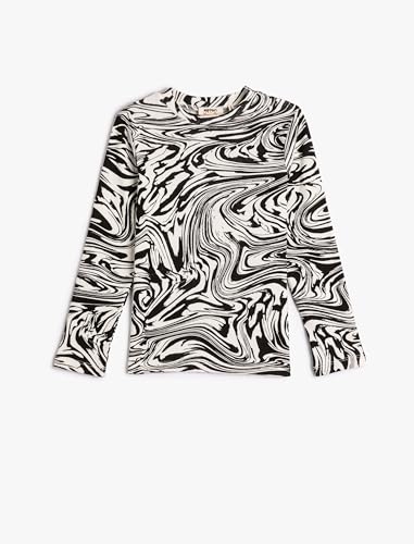 Koton Girls T-Shirt Abstract Patterned Long Sleeve Crew Neck von Koton