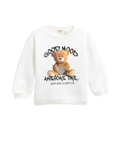 Koton Girls Teddy Printed Sweatshirt Brushed Interior Crew Neck von Koton