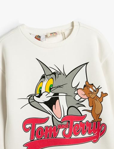 Koton Girls Tom and Jerry Sweatshirt Licensed Brushed Interior Long Sleeve Crew Neck von Koton