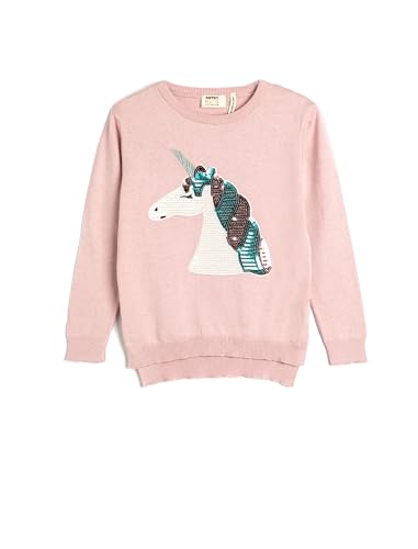 Koton Girls Unicorn Sweater Long Sleeve Crew Neck Sequined Detail von Koton