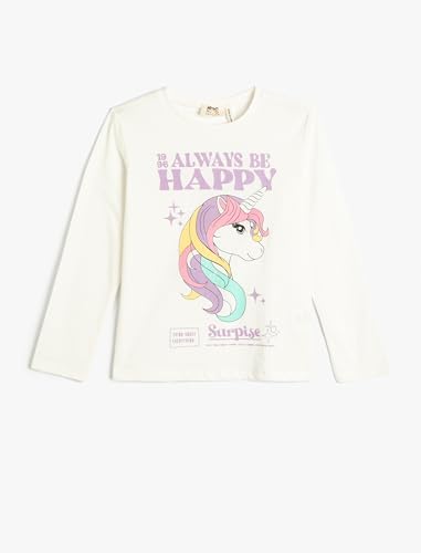 Koton Girls Unicorn T-Shirt Long Sleeves Crew Neck Cotton von Koton