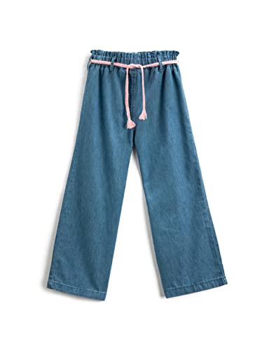 Koton Girls Wide Leg Jean - Belt Detail High Rise Pockets Cotton von Koton