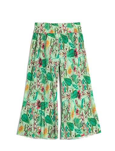 Koton Girls Wide Leg Palazzo Trousers Floral Printed Elastic Waistband Pleated von Koton