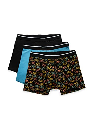 Koton Herren Basic 3-Pack Set Game Patterned Elastic Waist Boxer Shorts, Marine Design (02c), XL EU von Koton