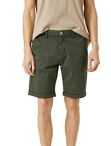 Koton Herren Basic Bermuda Cotton Pocket Detailed Buttoned Shorts, Khaki (856), 38 EU von Koton