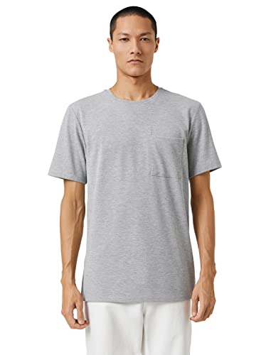 Koton Herren Basic Crew Neck Pocket Detailed T-Shirt, Grey (031), XL EU von Koton