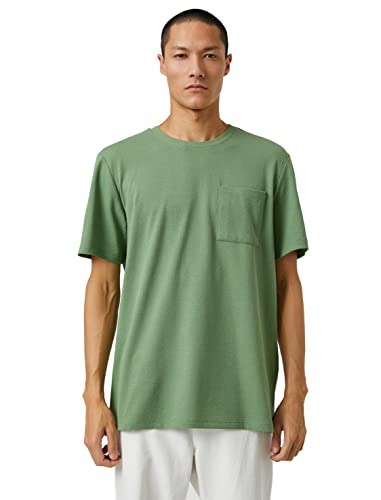 Koton Herren Basic Crew Neck Pocket Detailed T-Shirt, Khaki (854), L EU von Koton