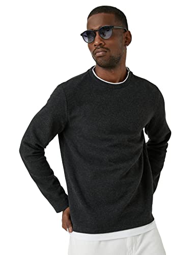 Koton Herren Basic Crew Neck Pullover Sweater, Anthracite (931), M EU von Koton