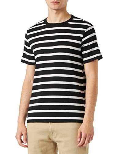 Koton Herren Basic Crew Neck Short Sleeve T-Shirt, Black Stripe (9s9), XL EU von Koton