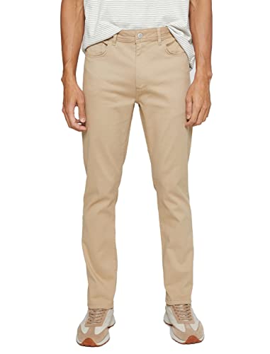 Koton Herren Basic Gabardine Trousers Slim Fit Buttoned Pocket Detailed Pants, Camel (100), 48 EU von Koton