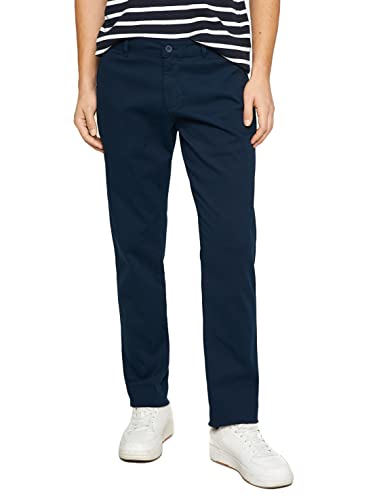 Koton Herren Basic Gabardine Trousers Slim Fit Buttoned Pocket Detailed Pants, Marine (720), 48 EU von Koton