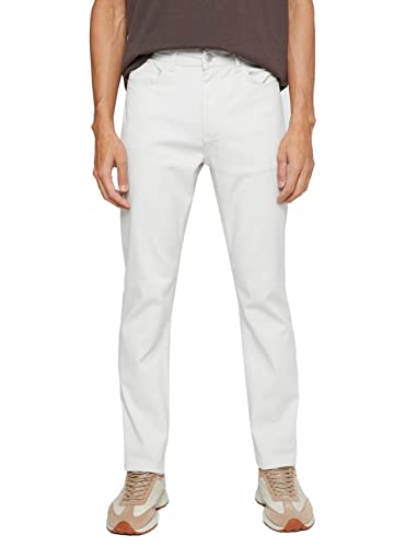 Koton Herren Basic Gabardine Trousers Slim Fit Buttoned Pocket Detailed Pants, Stone (080), 42 EU von Koton