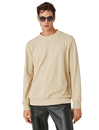 Koton Herren Basic Melange Crew Neck Pullover Sweater, Beige (050), L EU von Koton