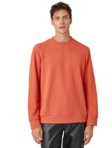 Koton Herren Basic Melange Crew Neck Pullover Sweater, Orange (202), S EU von Koton