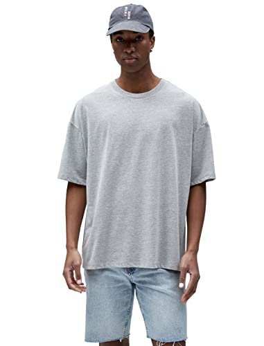 Koton Herren Basic Oversized Crew Neck Short Sleeve T-Shirt, Grau (031), L EU von Koton