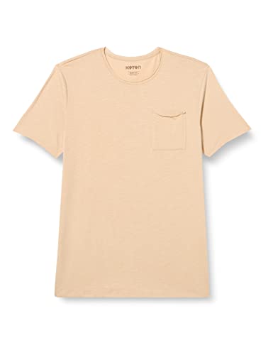 Koton Herren Basic Pocket Detailed Short Sleeve Slim Fit T-Shirt, Beige (057), M EU von Koton