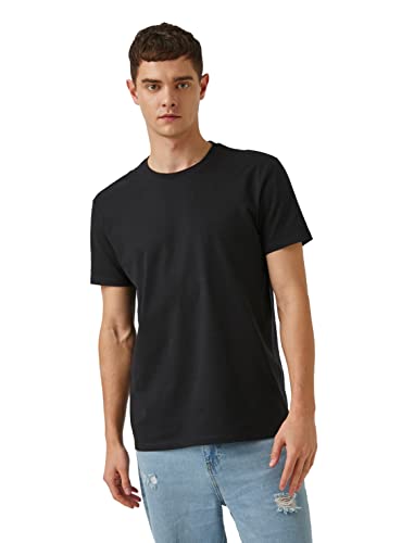 Koton Herren Basic T-Shirt Cotton T Shirt, Black (999), XL EU von Koton