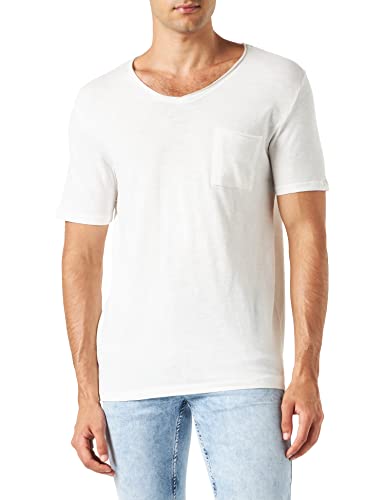 Koton Herren Basic V Neck Pocket Detailed Short Sleeve T-Shirt, Ecru (010), L EU von Koton