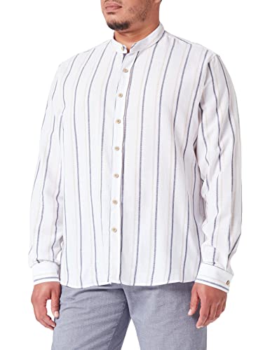 Koton Herren Basic Woven Mandarin Collar Pocket Detailed Shirt, Marine Stripe (02m), XL EU von Koton