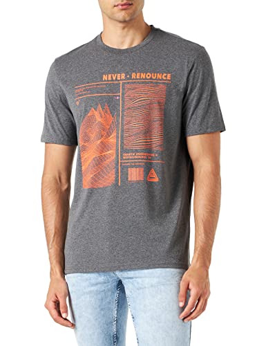 Koton Herren Geometric Printed Crew Neck Short Sleeve T-Shirt, Anthracite (045), M EU von Koton