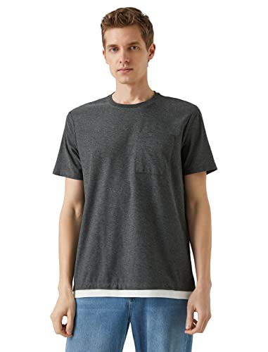 Koton Herren Pocket Basic T-Shirt T Shirt, Anthracite (045), XL EU von Koton