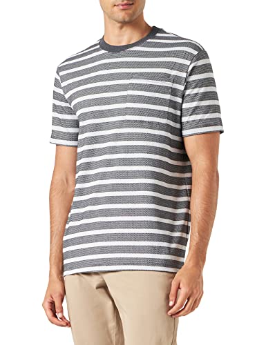 Koton Herren Pocket Detailed Crew Neck Short Sleeve T-Shirt, Grey Stripe (03k), M EU von Koton