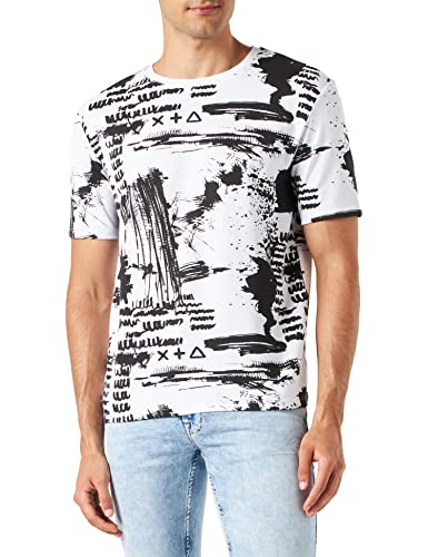 Koton Herren Psychedelic Printed Crew Neck Short Sleeve T-Shirt, White Design (0d0), L EU von Koton