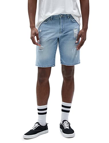 Koton Herren Ripped Jean Pocket Detailed Buttoned Shorts, Light Indigo (600), 29 EU von Koton