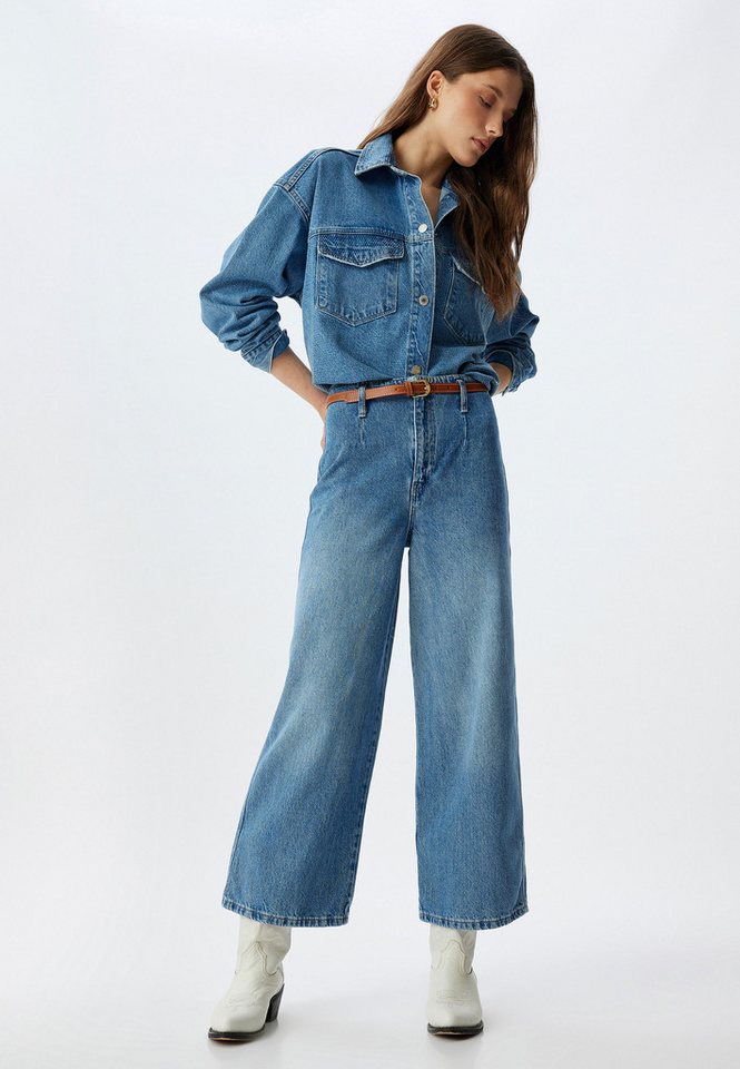 Koton High-waist-Jeans Hohe Leibhöhe Crop Wide Leg von Koton