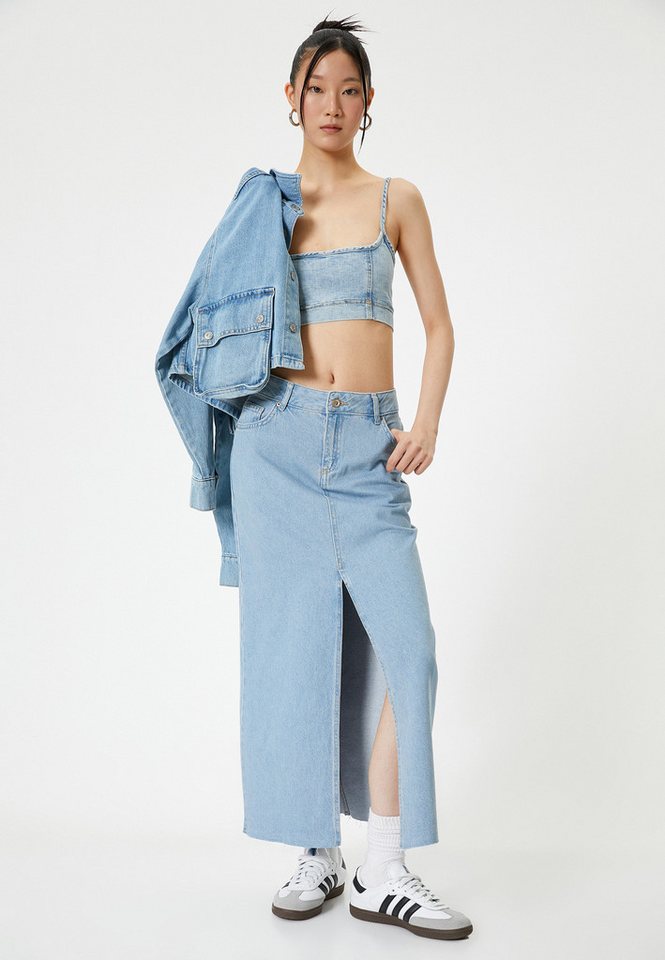 Koton Sommerrock Denim Midi Länge Sommerrock Koton Sommerrock Denim Midi Länge Sommerrock von Koton