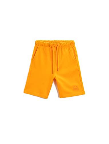 Koton Jungen Basic Drawstring Pockets Crab Embroidered Detail Shorts, Orange (200), 6-7 Jahre EU von Koton