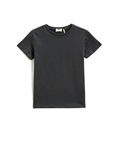 Koton Jungen Basic Short Sleeve Crew Neck Cotton T-Shirt, Anthracite (045), 11-12 Jahre EU von Koton