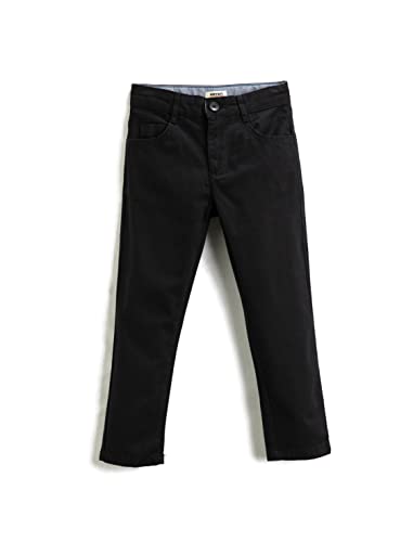Koton Jungen Chino Trousers Pockets Slim Fit Cotton Casual Pants, Black (999), 4-5 Jahre EU von Koton