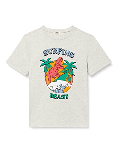 Koton Jungen Dinosaur Printed Short Sleeve T-Shirt T Shirt, Grey (023), 7-8 Jahre EU von Koton