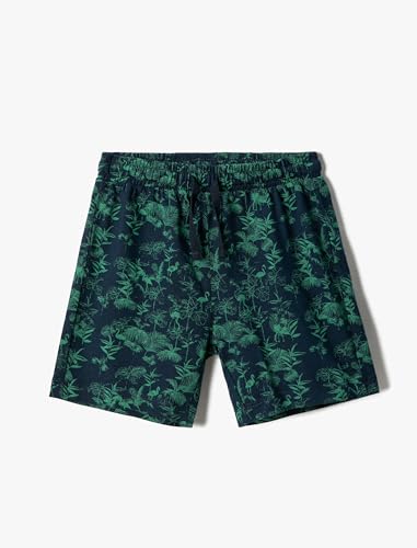 Koton Jungen Floral Printed Drawstring Shorts, Marine Design (02c), 7-8 Jahre EU von Koton