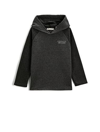 Koton Jungen Hoodie Long Sleeve Textured Sweatshirt, Anthracite (045), 5-6 Jahre EU von Koton