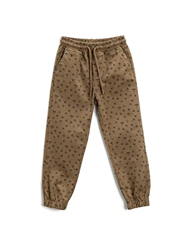 Koton Jungen Jogger Trousers Drawstring Pockets Palm Patterned Pants, Camel Design (B60), 11-12 Jahre EU von Koton