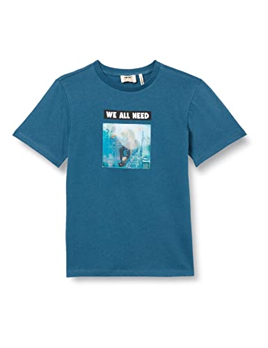 Koton Jungen Kurzärmliges T-Shirt aus Baumwolle mit Hologramm T Shirt, Petrolblau (700), 11-12 Jahre EU von Koton