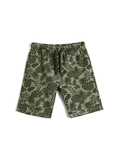 Koton Jungen Palm Printed Drawstring Shorts, Khaki Design (03i), 6-7 Jahre EU von Koton