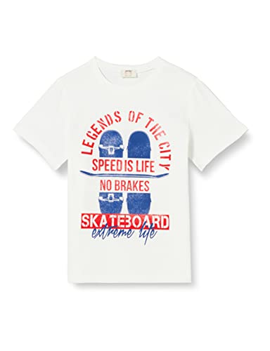 Koton Jungen Skateboard Printed Short Sleeve T-Shirt Cotton T Shirt, Off White (001), 11-12 Jahre EU von Koton
