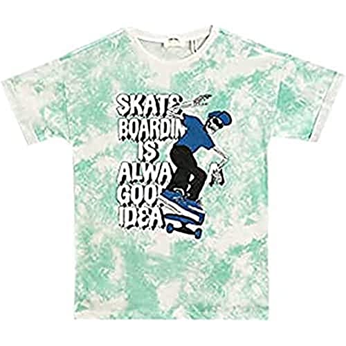 Koton Jungen Slogan Skull Printed Short Sleeve T-Shirt Cotton T Shirt, Green Design (09c), 11-12 Jahre EU von Koton